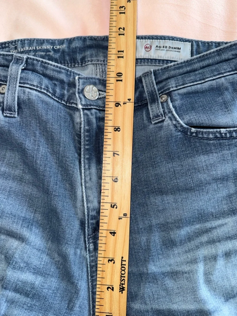 AG Adriano Goldschmeid The Farrah Skinny Crop High Rise Jean Women’s 28 R Ankle - Picture 13 of 15